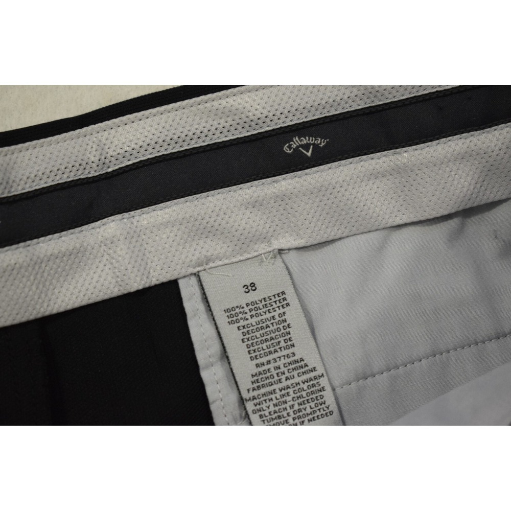 Callaway Golf Shorts Black Performance Wicking Pleated Mens Size 38 x 10" - Picture 2 of 4